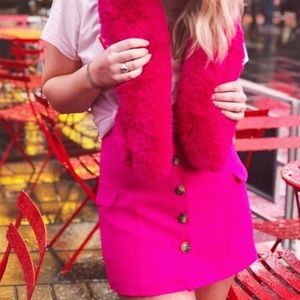 Asos hot pink button front mini skirt